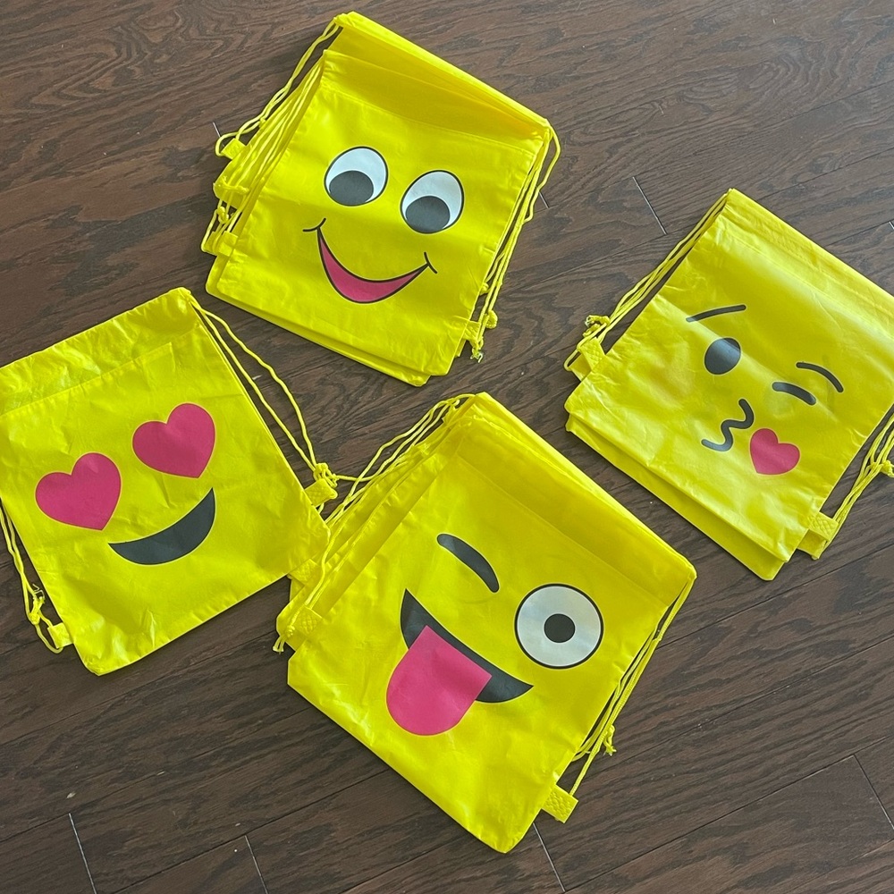 Emoji Drawstring Backpacks